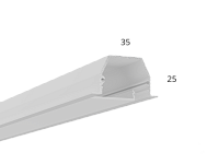 Алюминиевый LED профиль LINE 3525 IN ral9003 LT70 (с экраном) — 2000мм