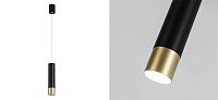 Черный подвесной светильник с золотым кольцом Delightfull Loft-Concept 40.6427-3