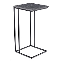 Придиванный столик Loft 35x35см серый мрамор с чёрными ножками Bradexhome RF 0355