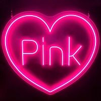 Неоновая настенная лампа Pink Heart Neon Wall Lamp Loft-Concept 46.177-2