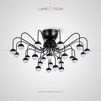 Серия потолочных люстр с шарообразными матовыми плафонами на изогнутых рожках Lampatron AQUATIO CH