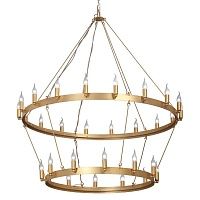 Люстра Camino Round Chandelier two tiers gold