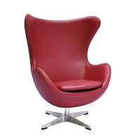 Кресло Bradex Home EGG CHAIR красный, натуральная кожа FR 0806