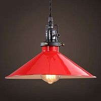 Красный подвесной светильник Loft Factory filament RED | диаметр 36 см
