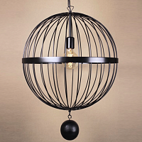 Подвесной светильник Wire Cage Pendant Spher Black Loft Concept 40.667
