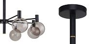 Люстра с выдувными плафонами серого цвета Carmella Globe Black Loft-Concept 40.6197-3