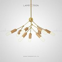 Люстра с деревянными плафонами цилиндрической формы на металлическом шаре Lampatron KERSTEN CH
