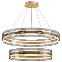 Люстра Gold 2 ring horizontal chandelier | Диаметр 60+80 см