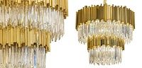 Круглая многоярусная люстра Luxxu Modern Cascade Chandelier Gold Metal Glass 40.5529-3