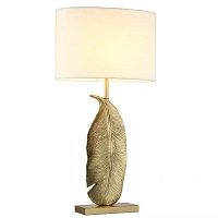 Настольная лампа Leaf Brass Table Lamp | Черный абажур