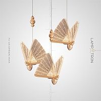 Подвесной светодиодный светильник в виде золотых бабочек с ажурными крыльями AMELIS
