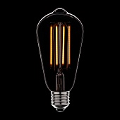 Лампа светодиодная диммируемая E27 4W груша прозрачная 056-762