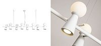 Белая люстра с поворотными плафонами 16 ламп KLAXONS Loft-Concept 40.6087-3