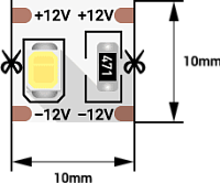 Светодиодная LED лента SMD-2835 белый холодный тип свечения SWG 2769