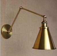 Бра Gloce Cone Shade Loft Industrial Metal Tall Gold 74698-22 44.074