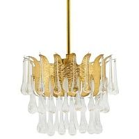 Люстра Ernst Palme Glass and Gilded Brass Chandelier Loft Concept 40.187
