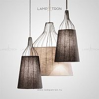 Серия подвесных светильников с текстильным абажуром на каркасе из металлических прутьев ALLY