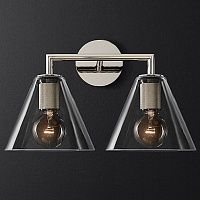 Бра RH Utilitaire Funnel Shade Double Sconce Silver Loft Concept 44.547