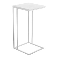 Придиванный столик Loft 35x35см белый мрамор с белыми ножками Bradexhome RF 0356