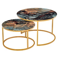 Набор кофейных столиков Tango космический с ножками матовое золото 2шт Bradexhome RF 0350