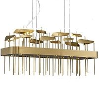 Светодиодная дизайнерская инсталляция ANODINE Perlina Rectangle Chandelier | 120 х 30 см
