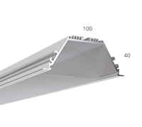 Алюминиевый LED профиль LINE 10040 IN ral9003 LT70 (с экраном) — 2500мм