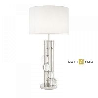 Настольная лампа Table Lamp Lorenzo Nickel Finish In. White Shadeul Ul 109567 109567