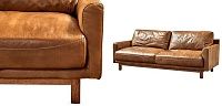 Диван Caramel Leather & Wood Triple Sofa 05.237-2