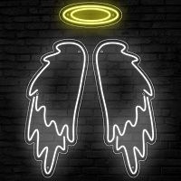 Неоновая настенная лампа White Wings Neon Wall Lamp Loft-Concept 46.179-2
