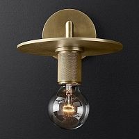 Бра Rh Utilitaire Knurled Disk Shade Sconce Brass 123282-22 44.548