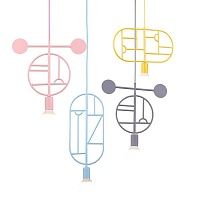 Подвесной светильник Suspension modern design with LED colorful shapes | Серый, B