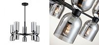 Люстра с плафонами из дымчато-серого стекла Light Maker Studio 10 Ламп Loft-Concept 40.6208-3