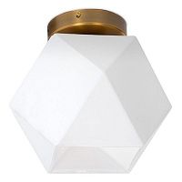 Потолочный светильник Sculptural Glass Faceted Flushm Milk 48.074 Loft-Concept