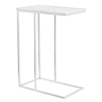 Придиванный столик Loft 50x30см белый мрамор с белыми ножками Bradexhome RF 0359