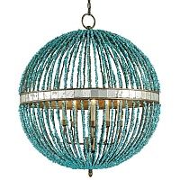 Светильник CURREY AND COMPANY BEADED ORB CHANDELIER — TURQUOISE BLUE Loft Concept 40.185