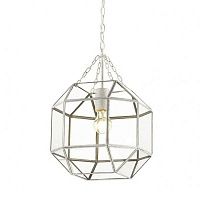 Подвесной светильник Glass & Metal Cage Pendant White Loft Concept 40.1682