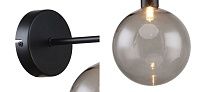 Бра с выдувным плафоном серого цвета Carmella Globe Black Loft-Concept 44.2354-3