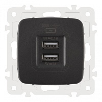 Розетка USB 2.1А+1А 205.46-1.black Arte Milano