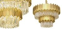 Круглая многоярусная люстра Luxxu Modern Cascade Chandelier Gold Metal Glass 80 40.5525-3