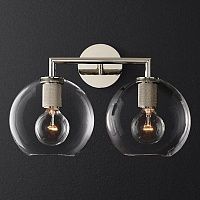 Бра Rh Utilitaire Globe Shade Double Sconce Silver 123274-22 44.541