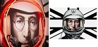 Дизайнерский Неоновый Постер Джон Леннон в Скафандре Lennon Astronaut Loft Concept 80.268