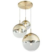 Светильник подвесной Mirror Ball Gold 3 плафона designed by Tom Dixon in 2003