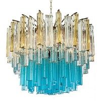 1960s Vintage Murano Glass Chandelier turquoise glass