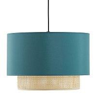 Подвесной светильник Ottar Wicker Turquoise lampshade | Диаметр 50