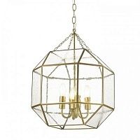 Подвесной светильник Glass & Metal Cage Pendant Gold 4
