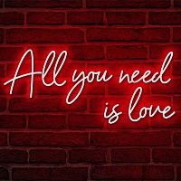 Неоновая настенная лампа All You Need is Love Neon Wall Lamp Красный Loft-Concept 46.183-0