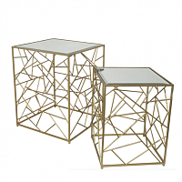 Набор из 2-х дизайнерских столов с зеркальной поверхностью Misteria 17.109