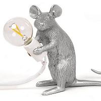 SLT Big Mouse Lamp #2 Silver H21 Настольная Лампа Мышь