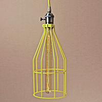 Подвесной светильник Wire Cage Pendant Twix Yellow Loft Concept 40.1331