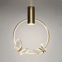 Потолочный светильник с декоративными светящимися бабочками Butterfly Double disk F